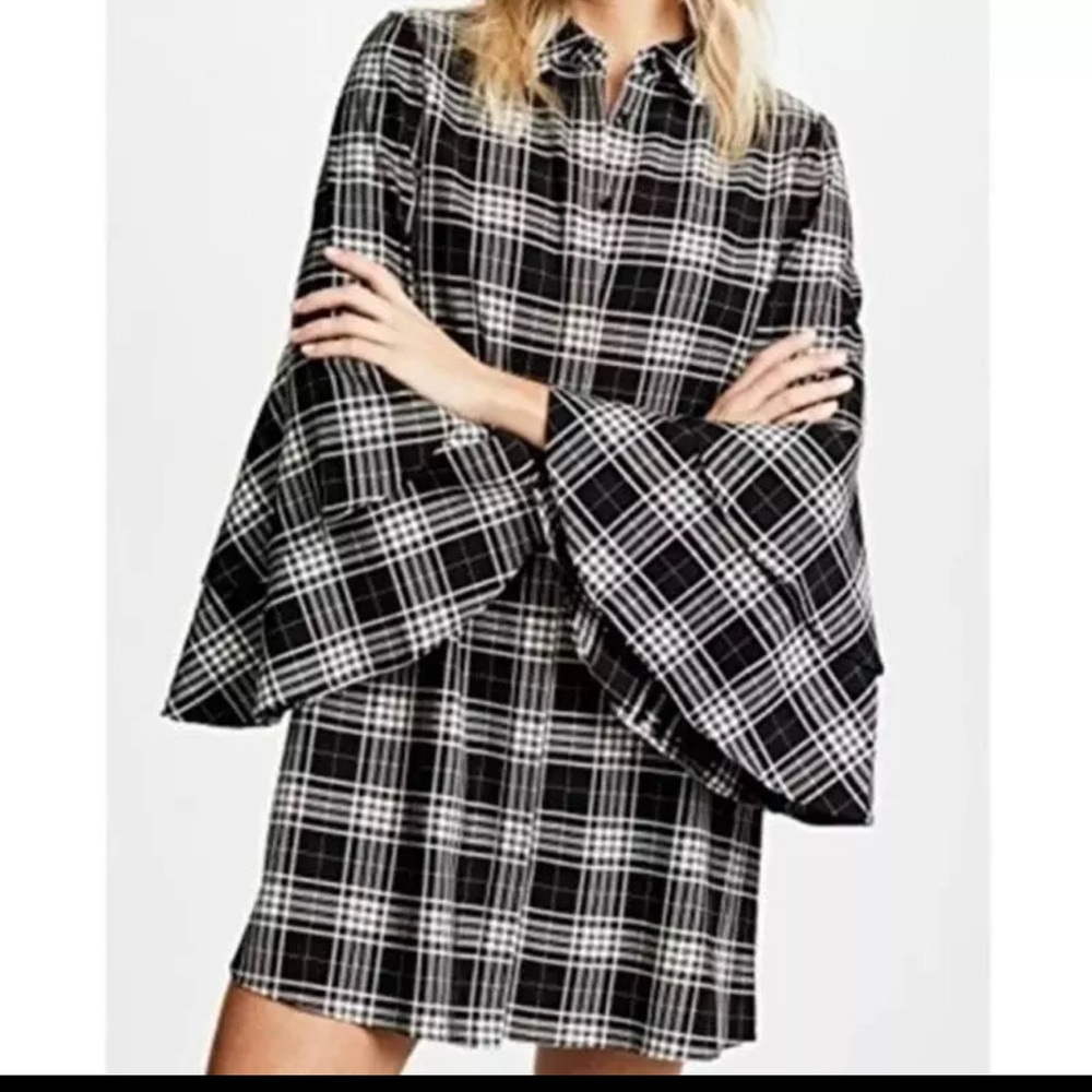 Alice + Olivia Jem Double Trumpet Sleeved Shirtdress